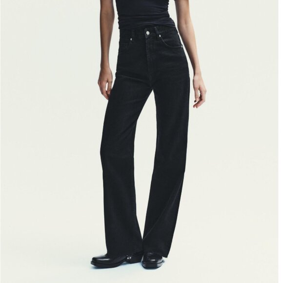 ZARA TRF HIGH RISE WIDE LEG JEANS - Picture 4 of 7